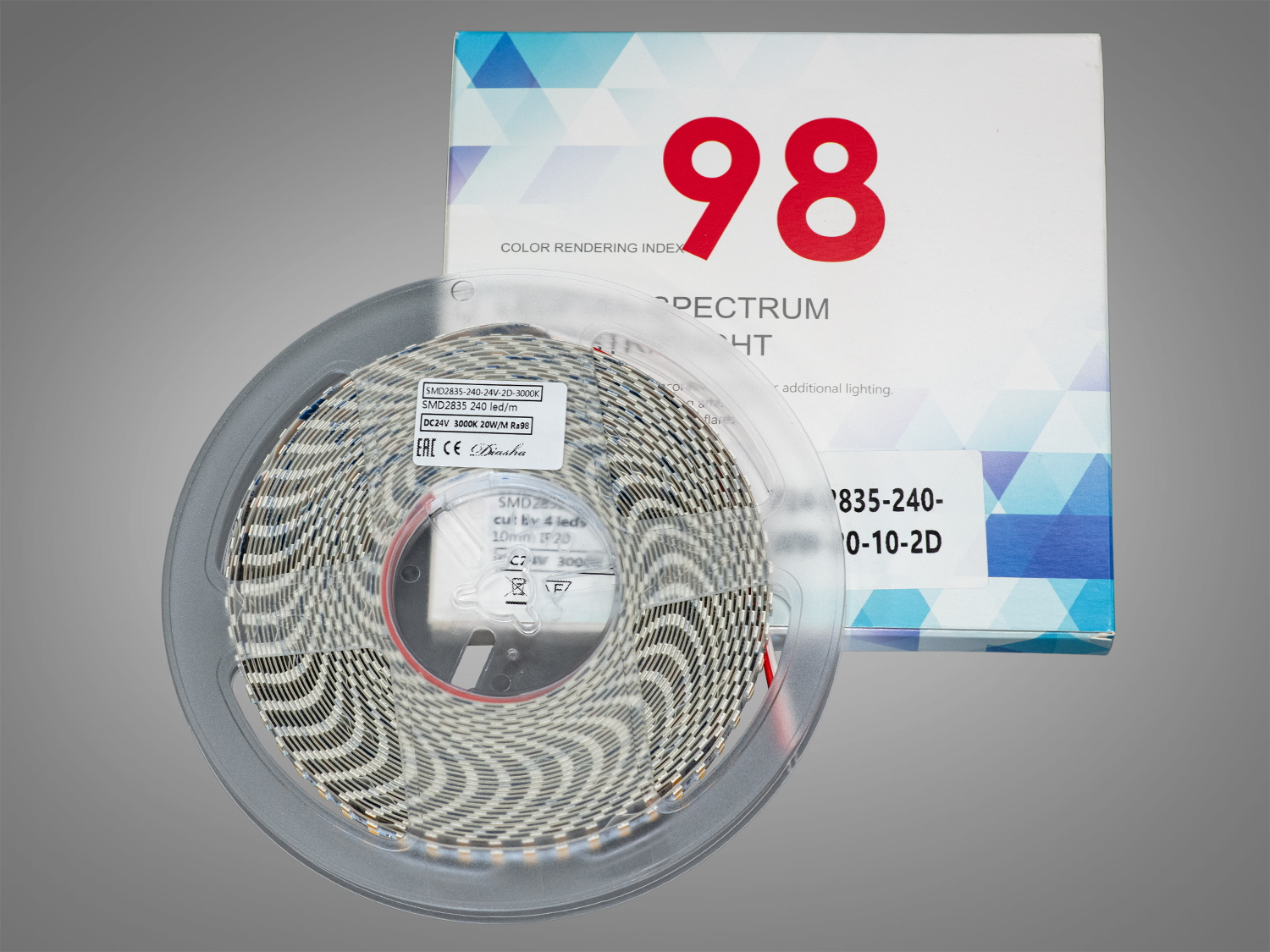 Світлодіодна стрічка 24в, 240 діодів на метр, 10мм, теплий