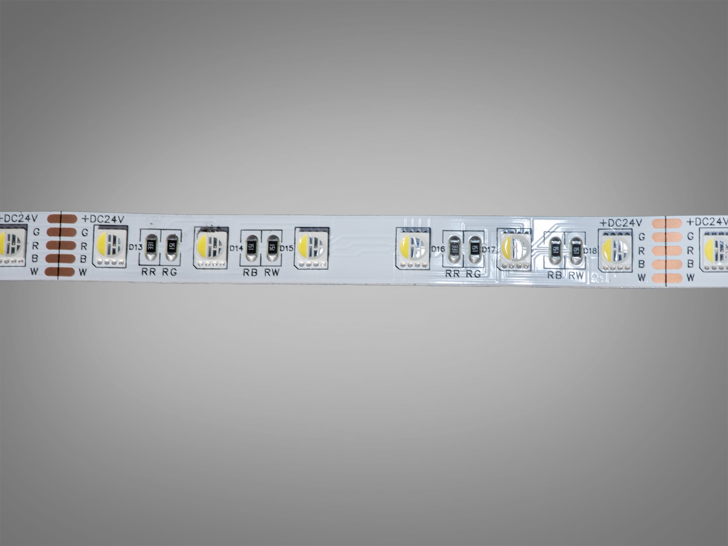 LED стрічка 24В, 108 діодів на метр, 10мм, RGB