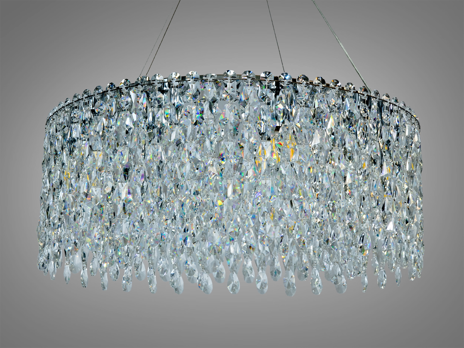 Люстра підвісна кришталева хром 10xE14 20м2