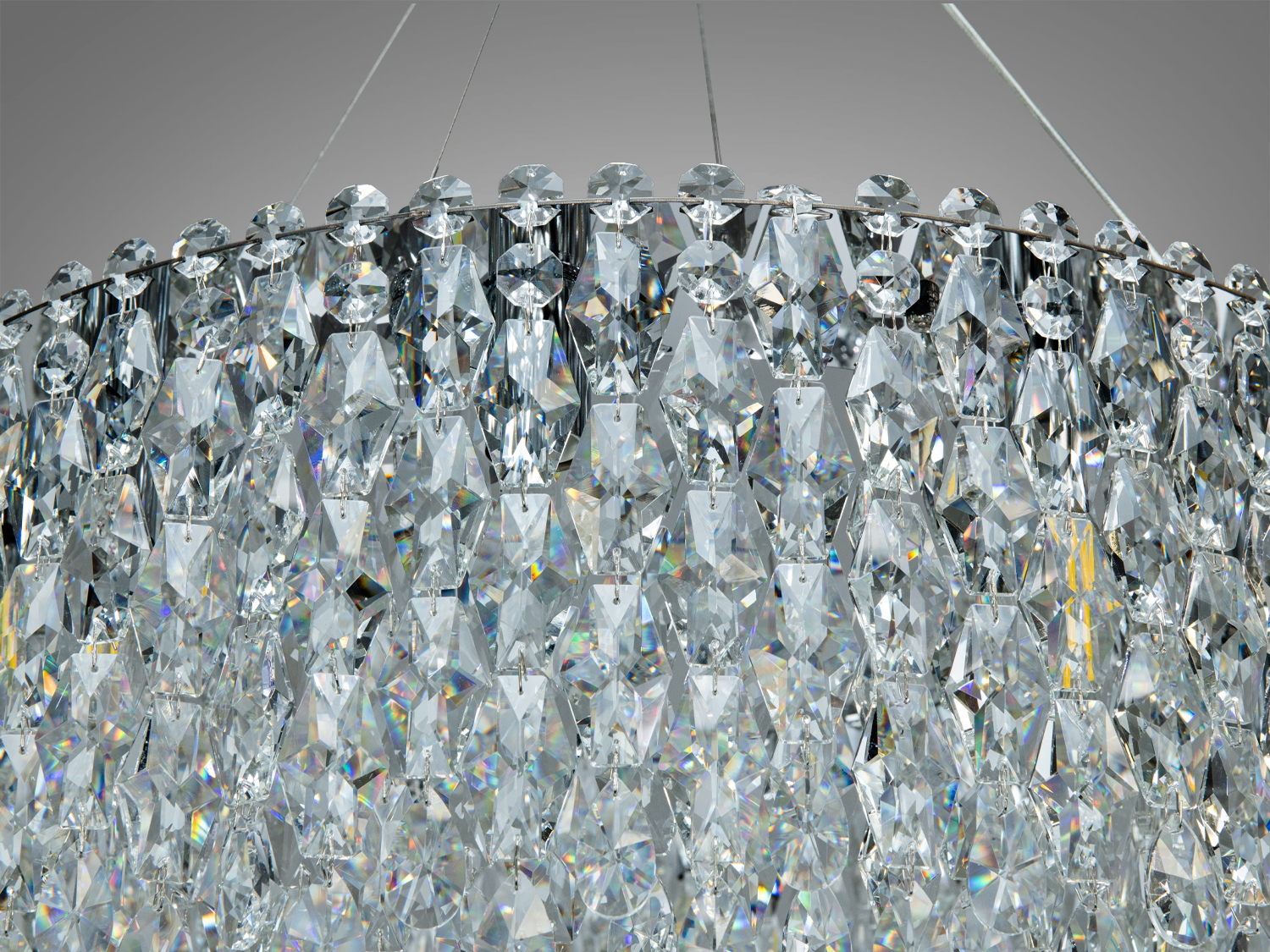 Люстра підвісна кришталева хром 10xE14 20м2