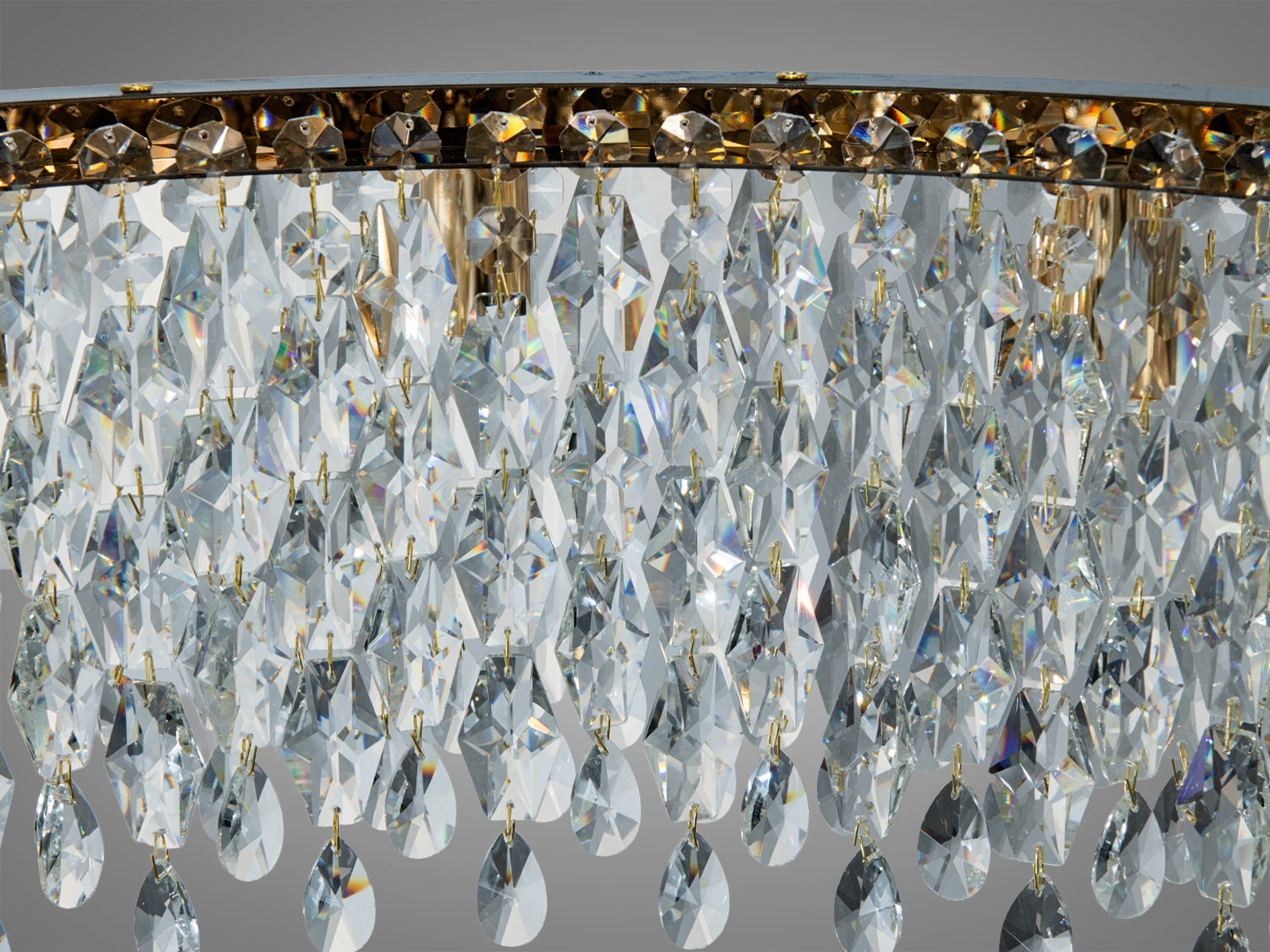 Підвісна кришталева люстра золото 12xE14