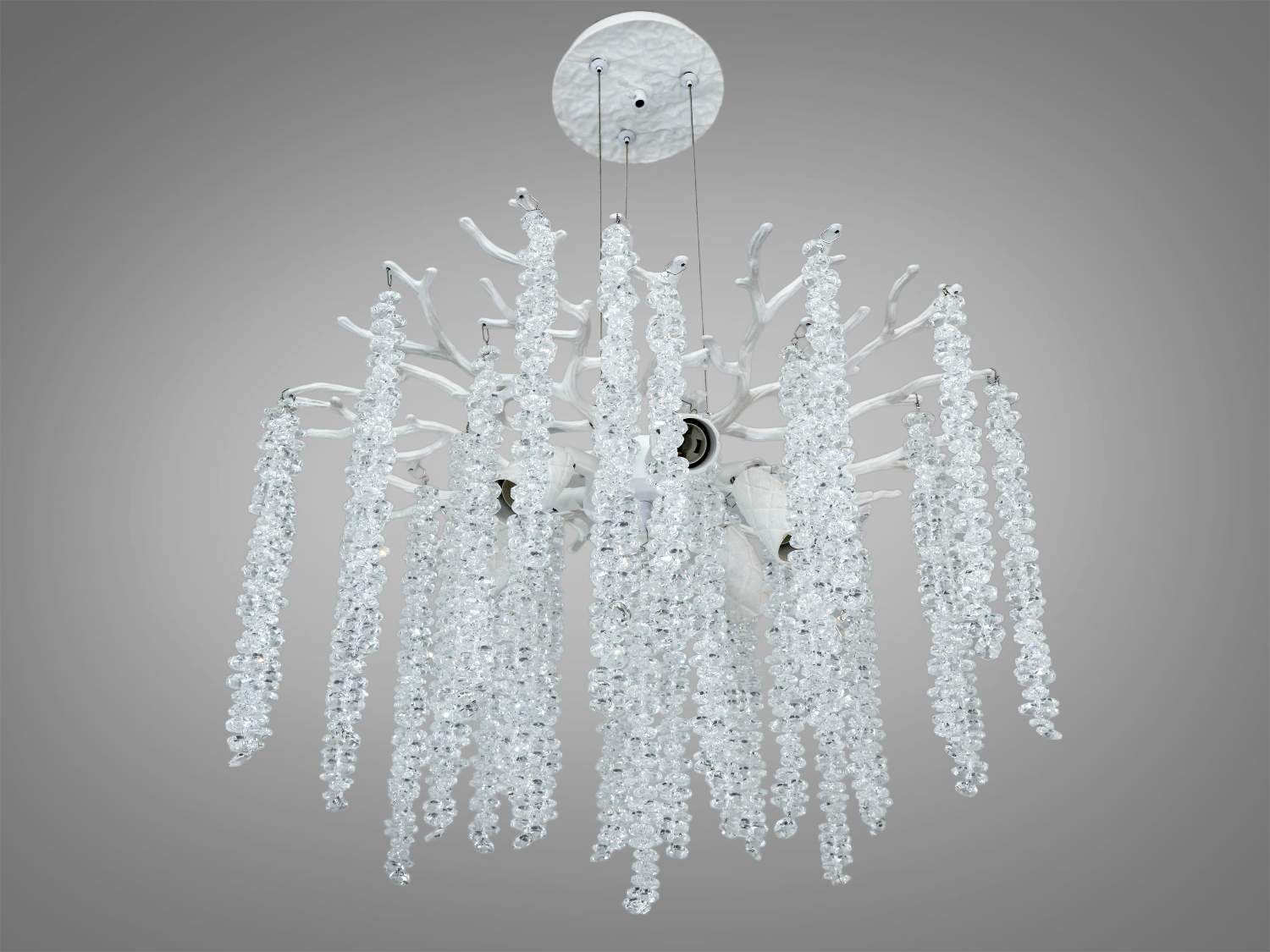 Підвісна люстра Гліцинія біла 6xE14 до 12 м²