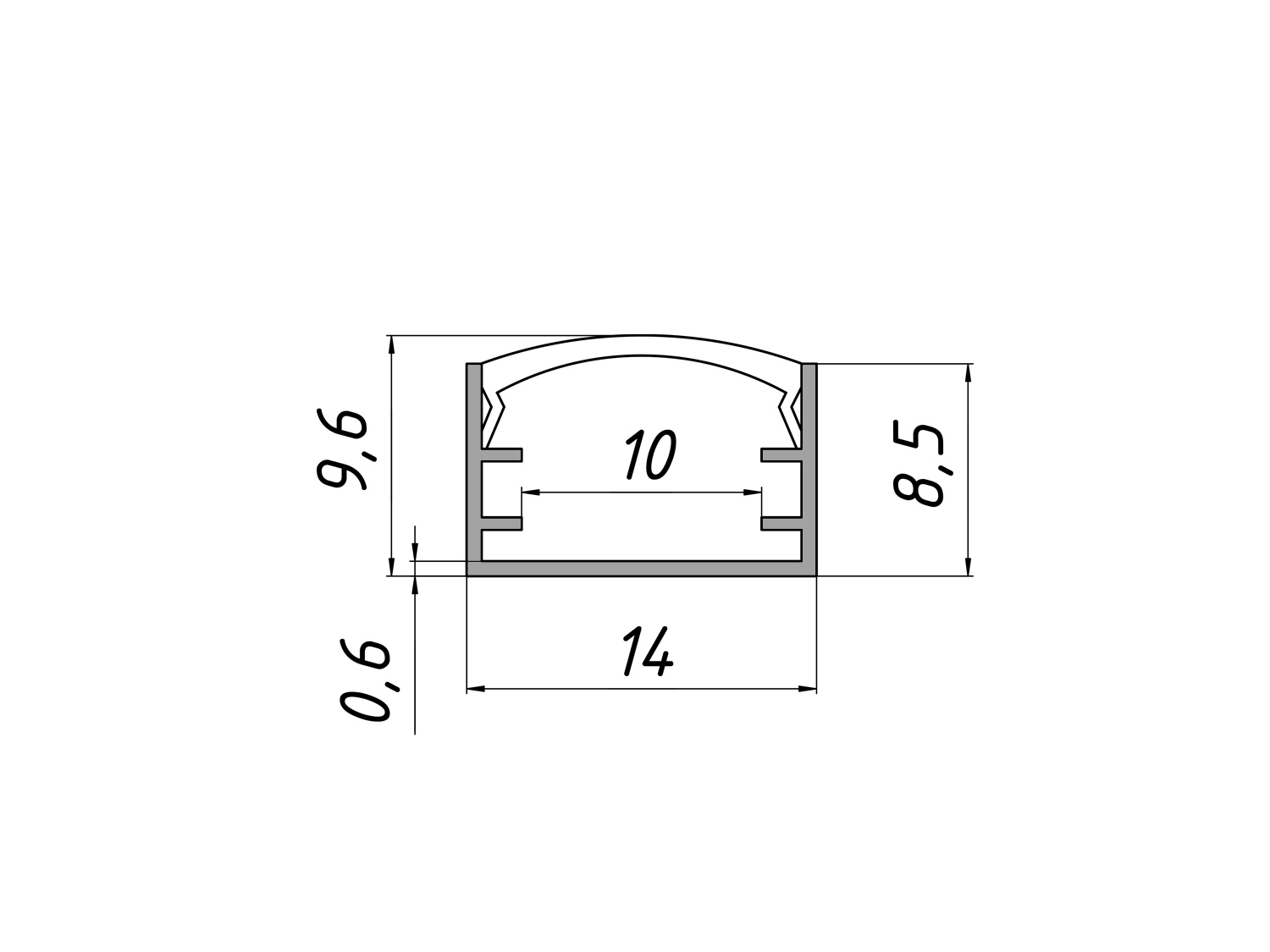 Профіль LED накладний 1 м 15x9 мм з розсіювачем (ціна за 1 метр)