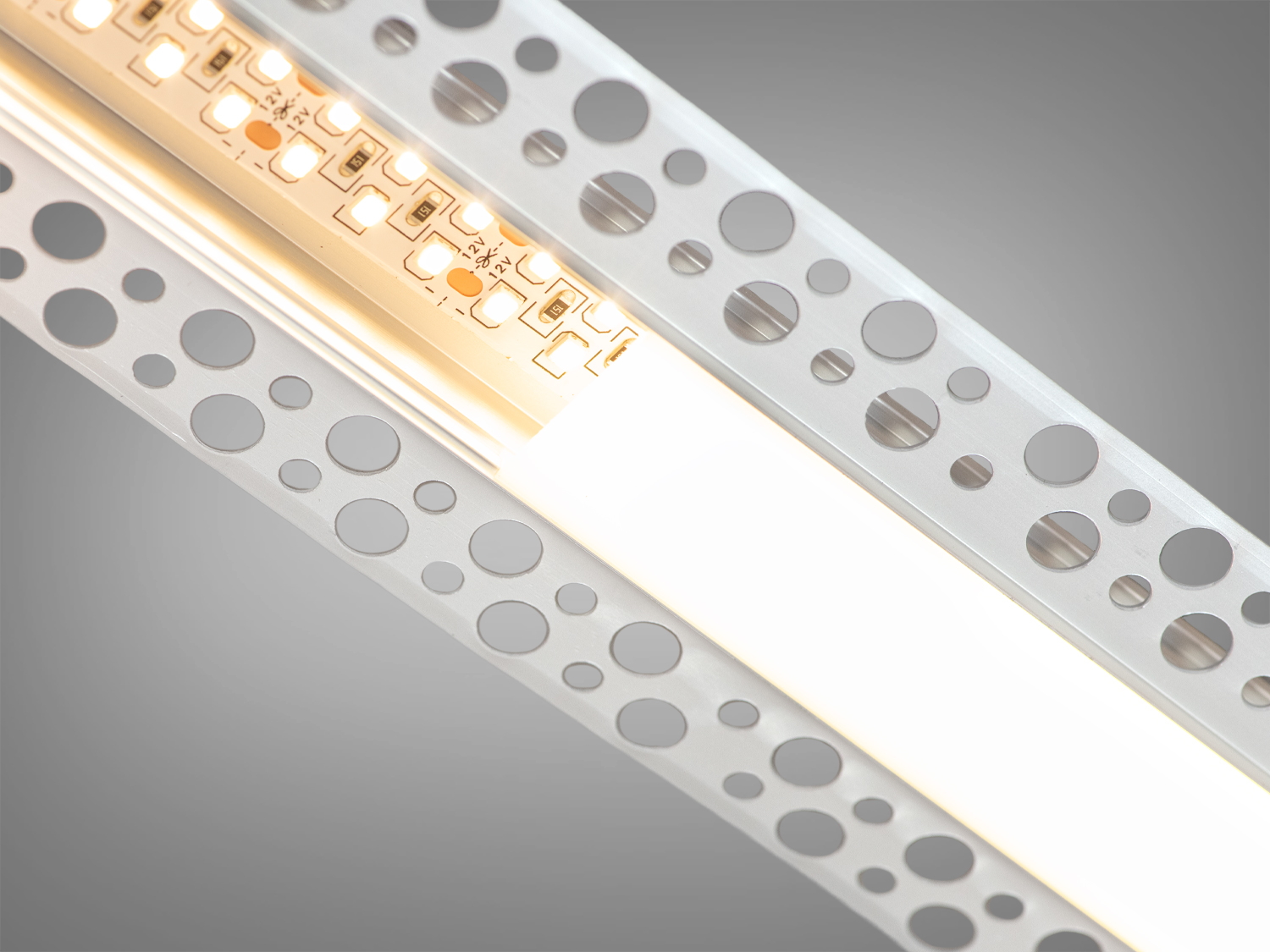 Профіль для LED стрічки, під штукатурку