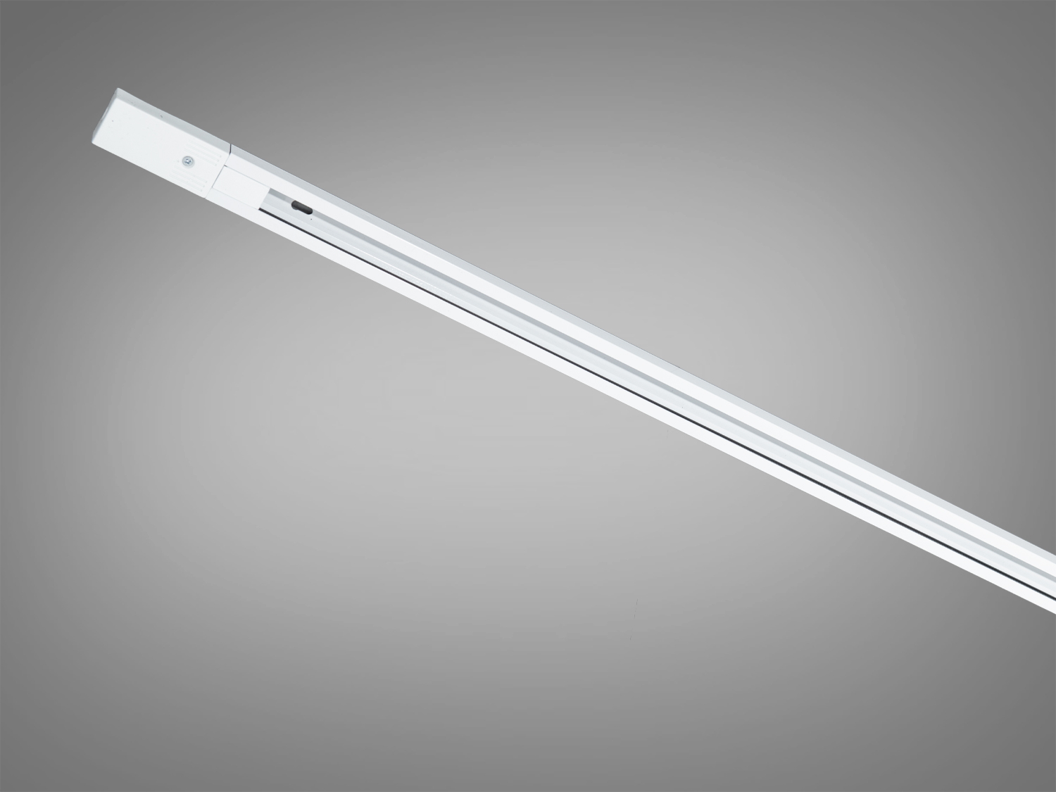 Довгий білий трековий профіль для освітлення, ідеальний для великих приміщень. Легко інтегрується в мінімалістичний дизайн інтер′єру.