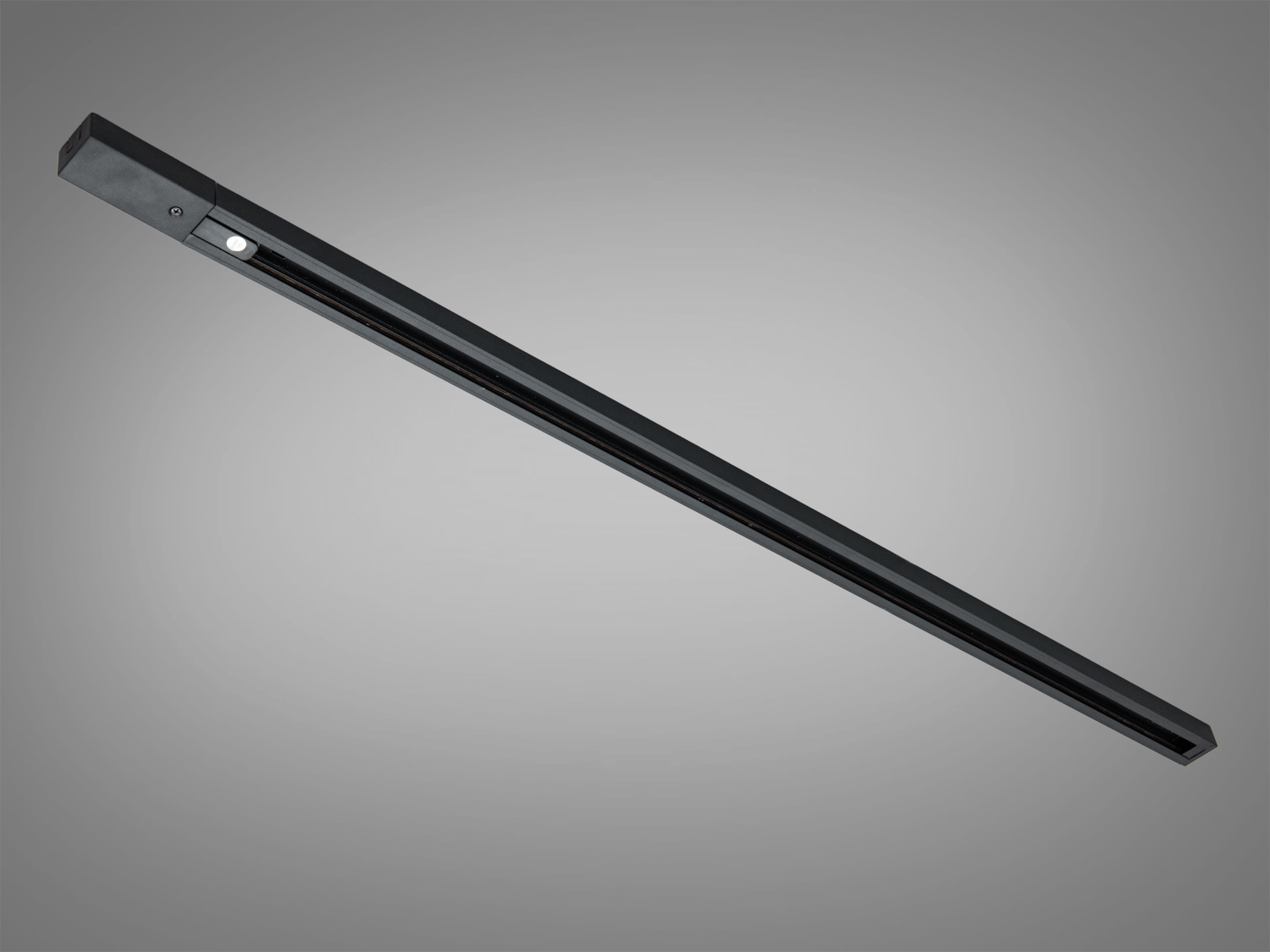 Довгий чорний профіль для трекового освітлення, підходить для стельового монтажу. Виготовлений з алюмінію.