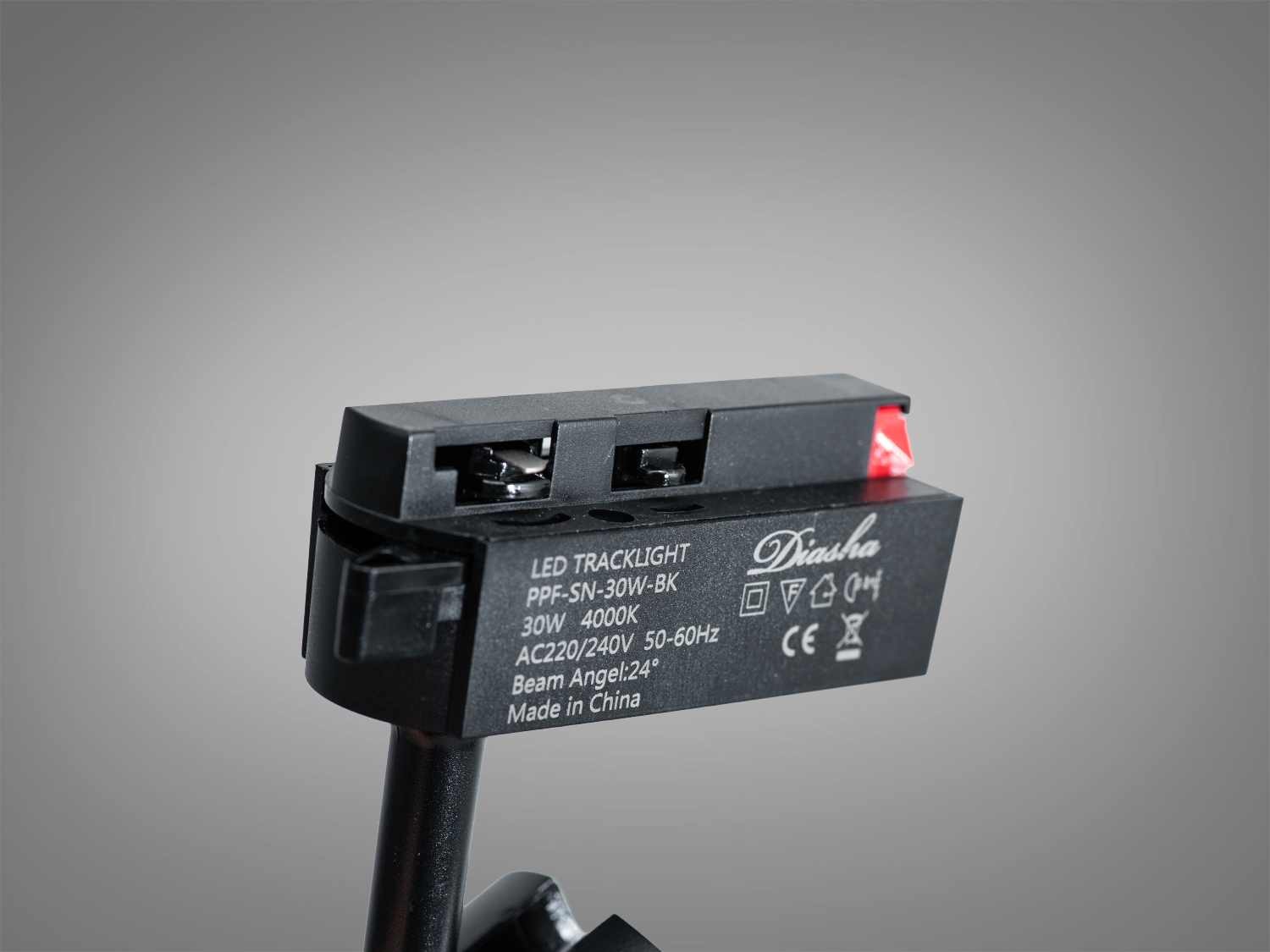 Поворотний трековий LED світильник 30 Вт чорний