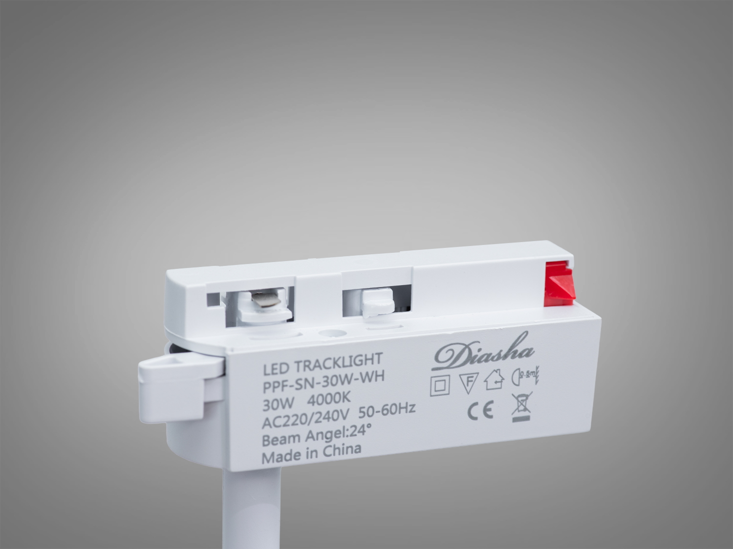 Трековий LED світильник 30Вт 220В білий поворотний