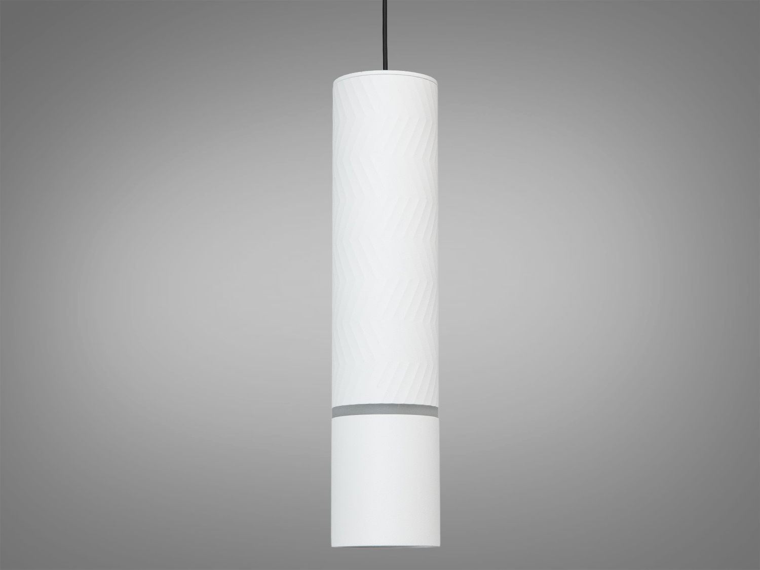 Чорний підвісний світильник з металу, має вигнуту форму та золотисту смугу. Підходить для акцентного освітлення.