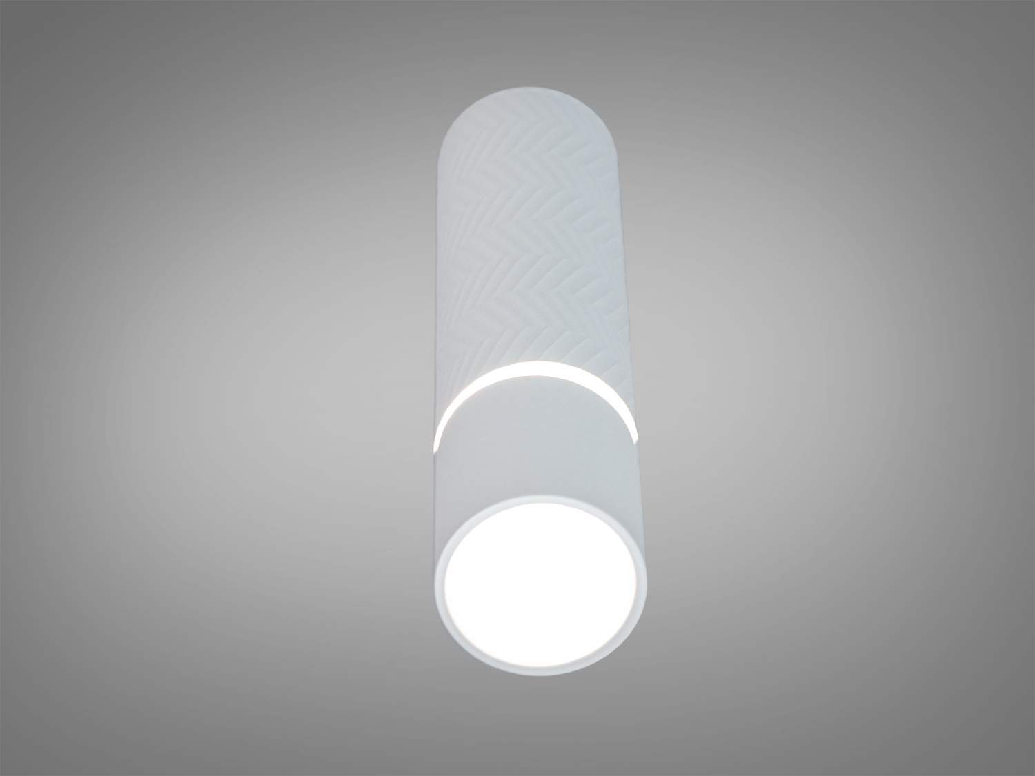 Циліндричний світильник з рельєфним візерунком, випромінює м′яке світло, підходить для монтажу в сучасних інтер′єрах.