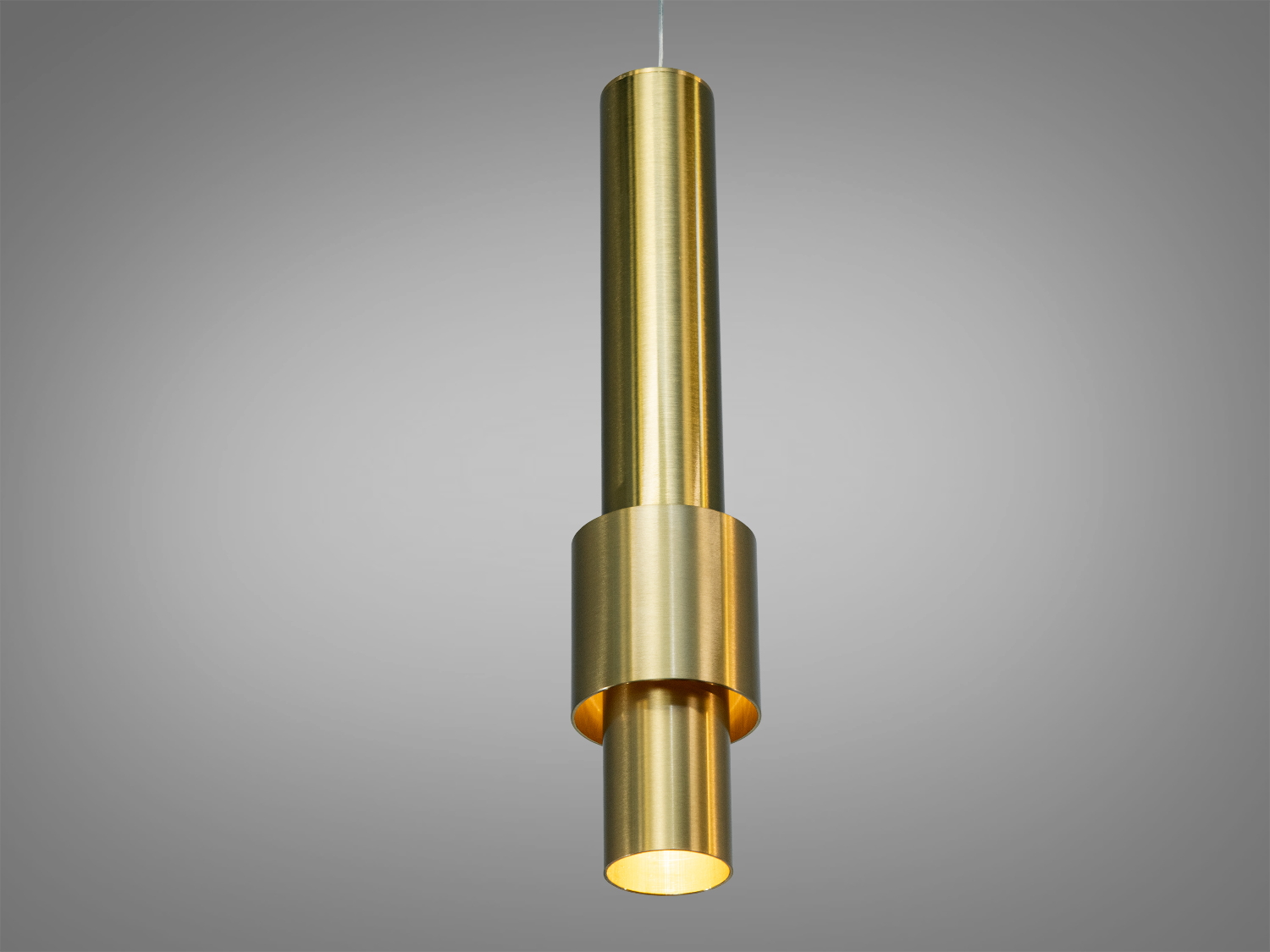 Підвісний світильник циліндричної форми з чорного металу, призначений для сучасного інтер′єру, ідеальний для акцентного освітлення.