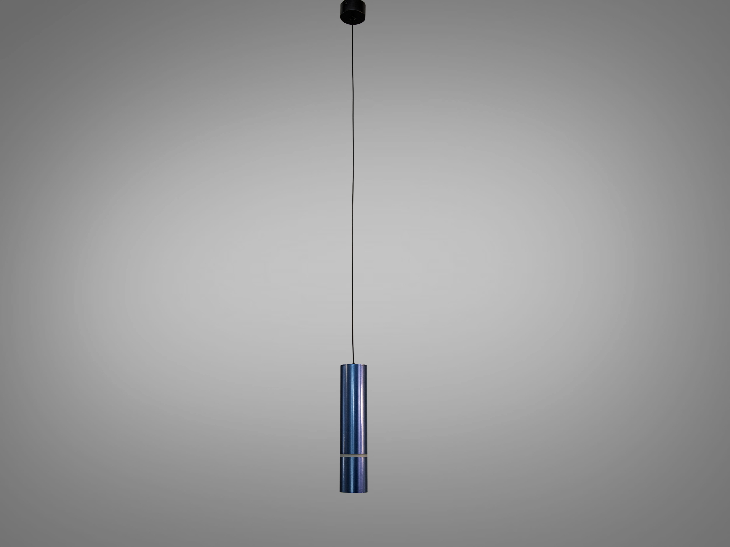 Одинарний підвісний світильник-тубус GU10 у синьому кольорі з регульованою висотою. Спрямоване акцентне світло для кухні, барної стійки, вітальні.