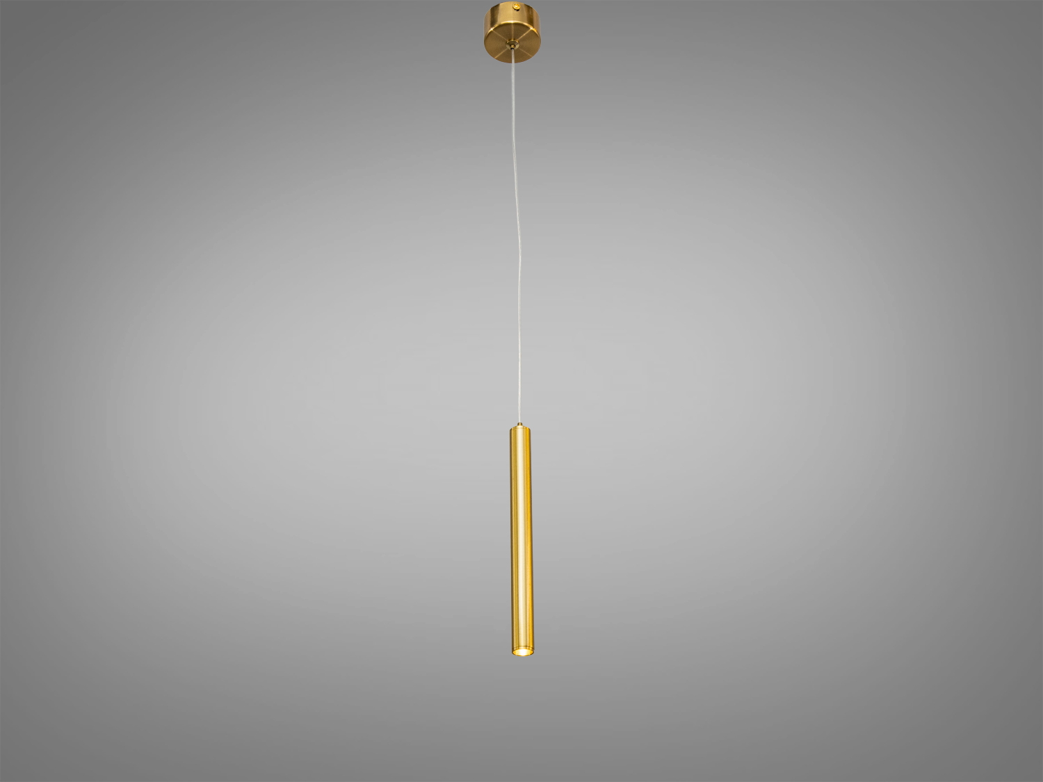 Одинарний LED підвіс Diasha у золоті, 3 Вт, циліндр. Спрямоване акцентне світло з акриловим розсіювачем для кухні, вітальні, барної зони та комерційних просторів.