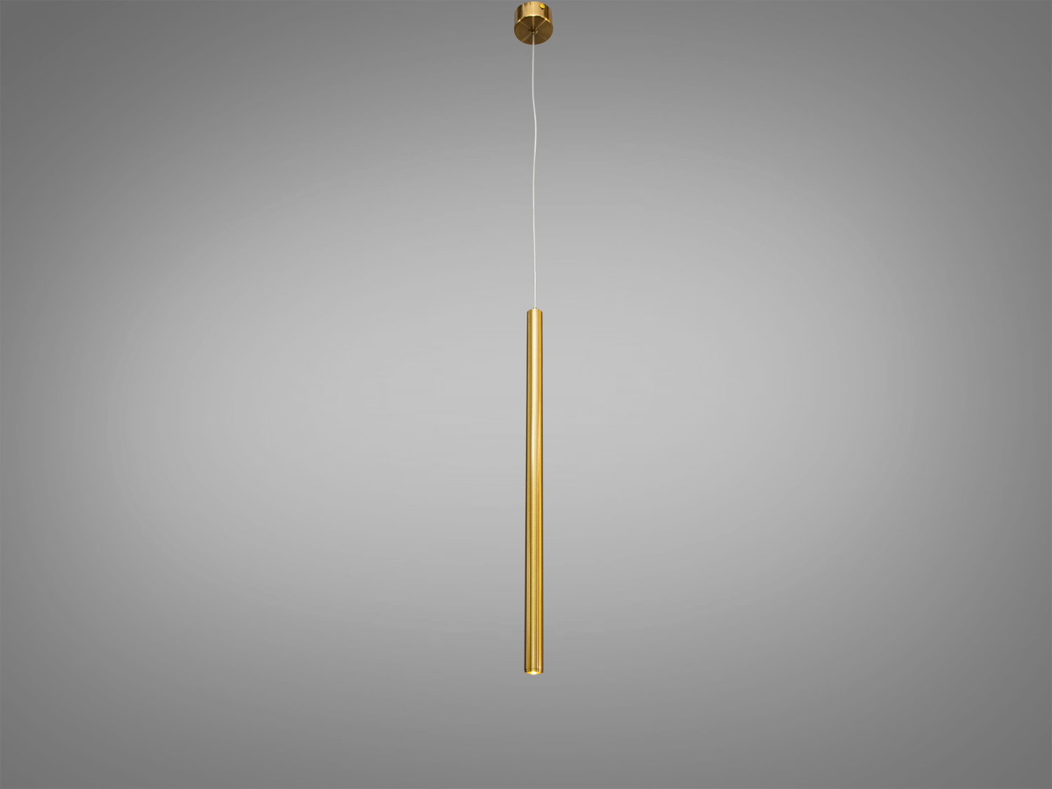 Одинарний LED підвіс у форматі циліндра, золото, 3 Вт з акриловим розсіювачем. Спрямоване м’яке світло для акцентних зон у сучасних інтер’єрах.