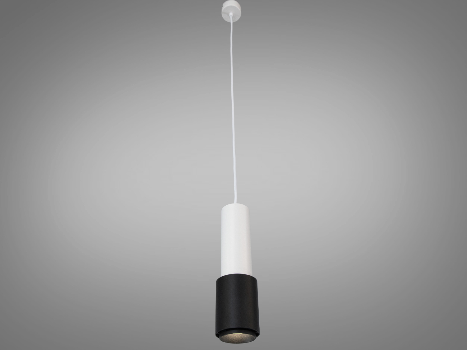 Підвісний світильник на довгому шнурі з чорного металу, вигнута форма з золотистим акцентом. Ідеальний для високих стель.