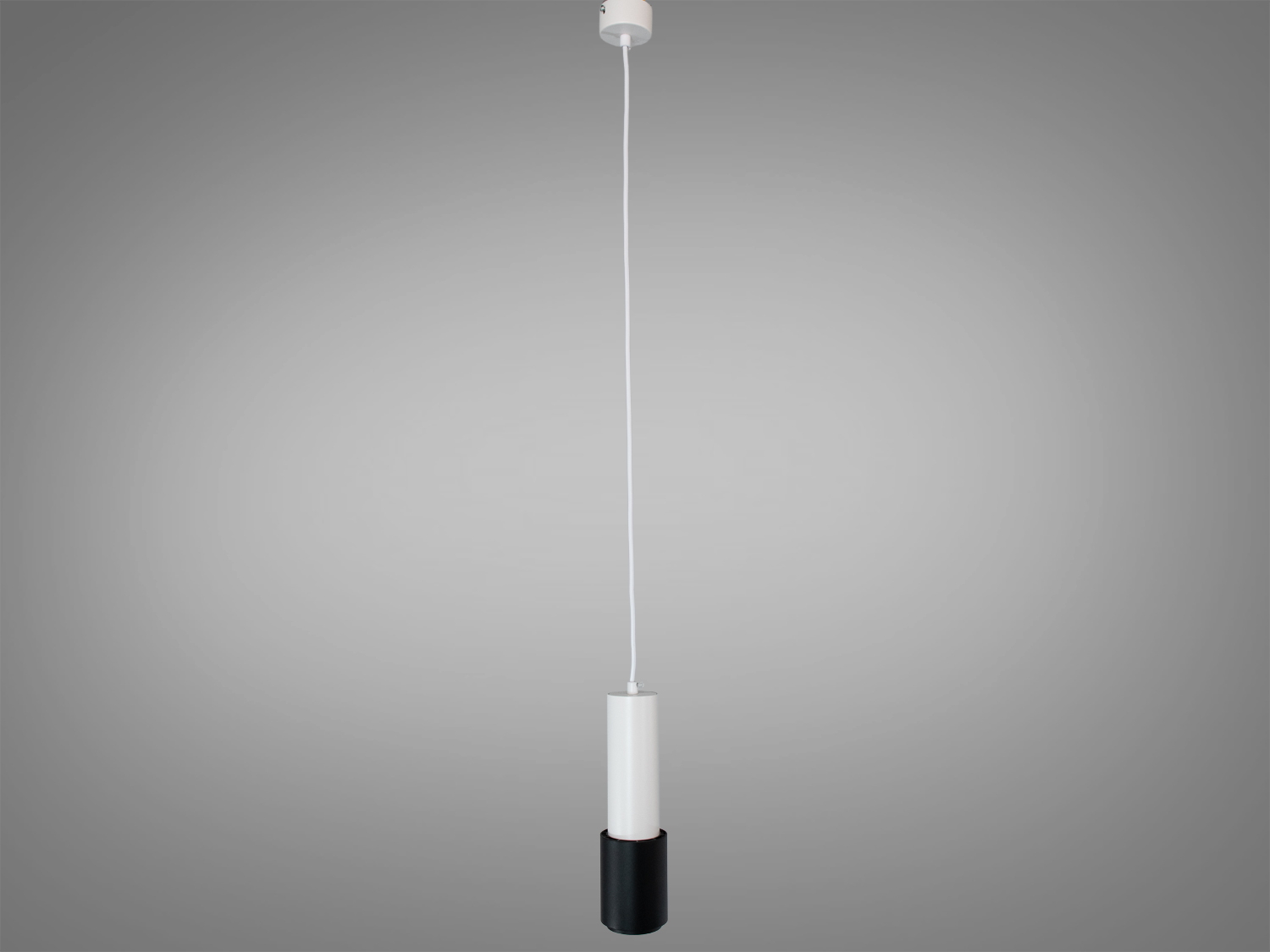 Чорний підвісний світильник з металу, має вигнуту форму та золотисту смугу. Підходить для акцентного освітлення.