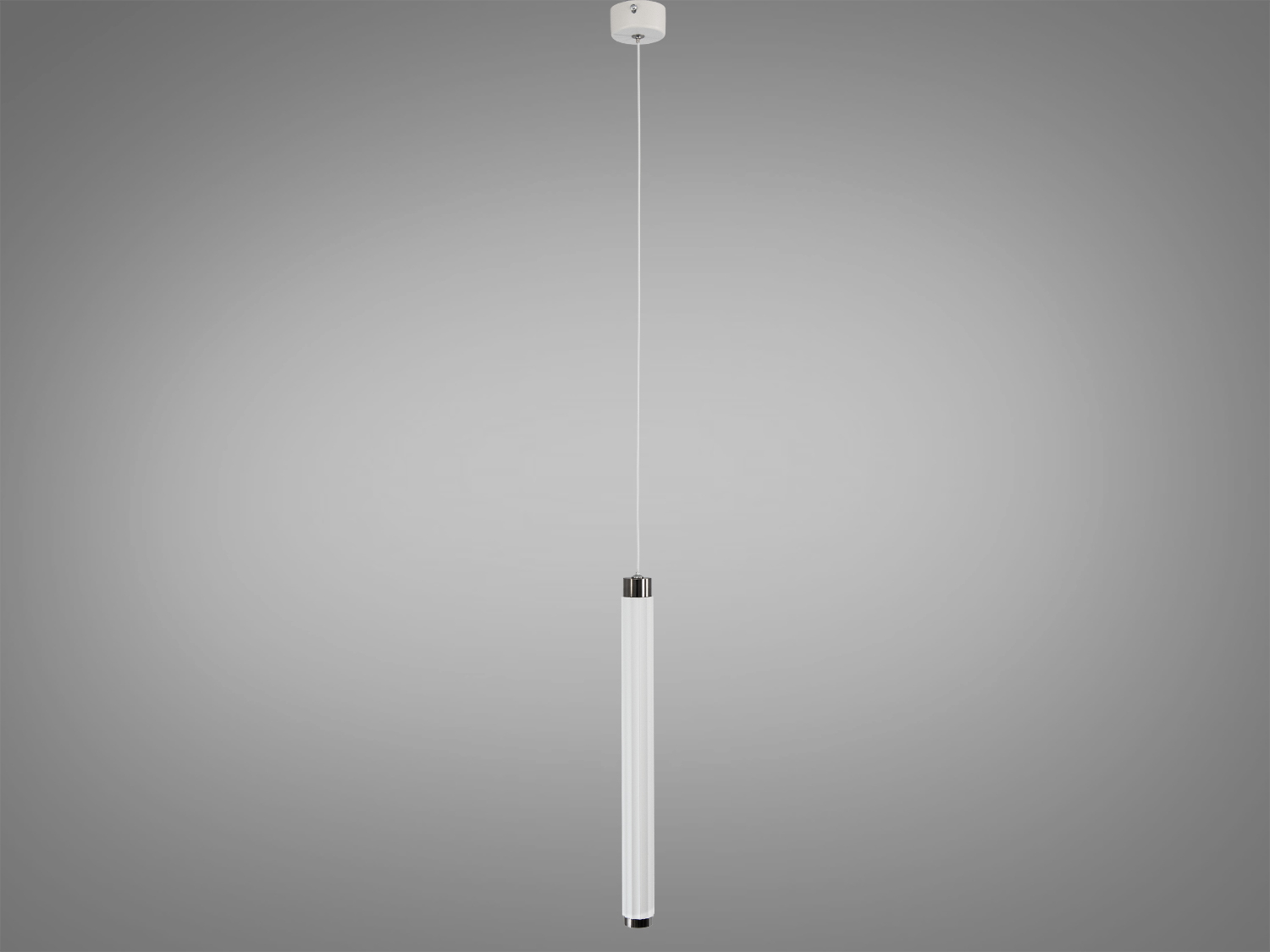 Підвісний світильник з довгим чорним шнуром для регулювання висоти, підходить для різних типів монтажу в сучасному інтер′єрі.