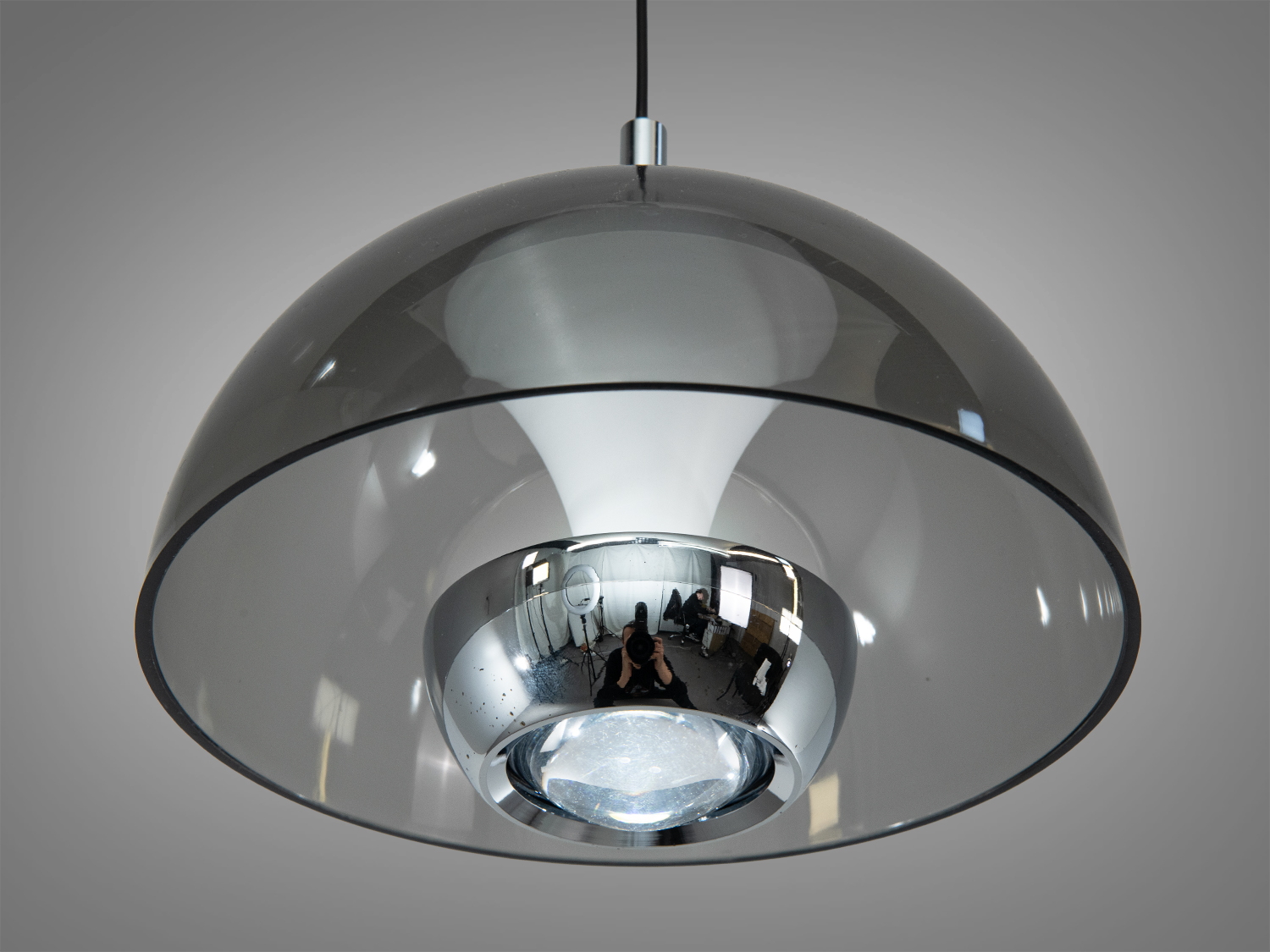 Підвісний світильник LED хром димчасте скло 7Вт