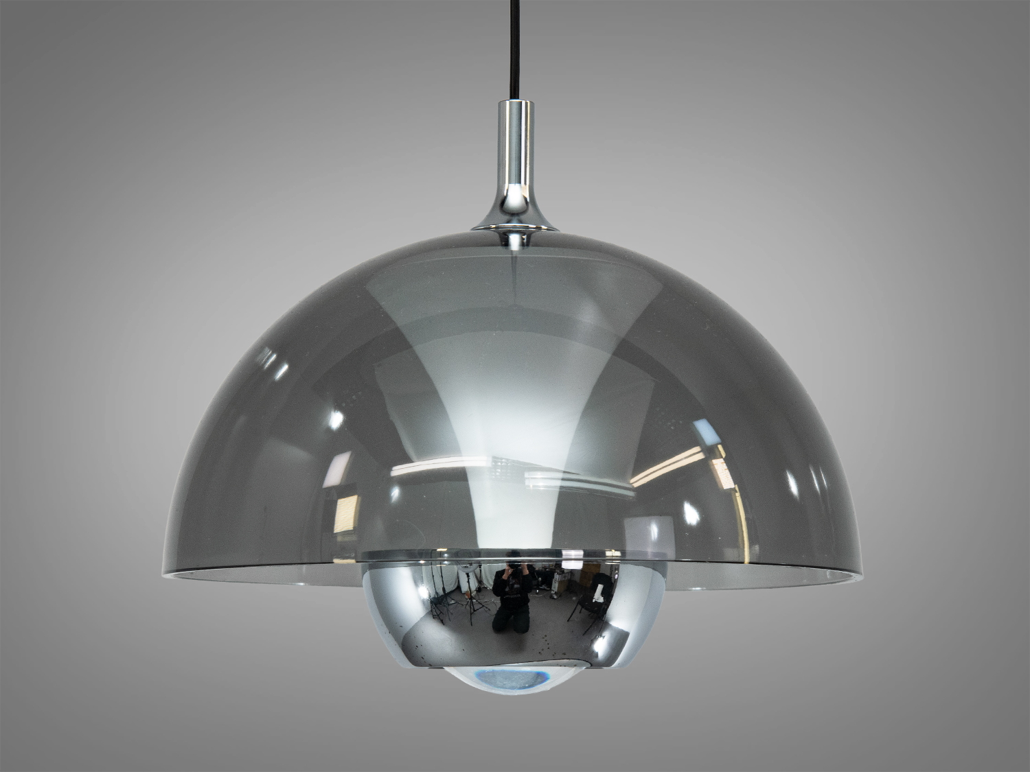 Підвісний світильник LED хром димчасте скло 7Вт