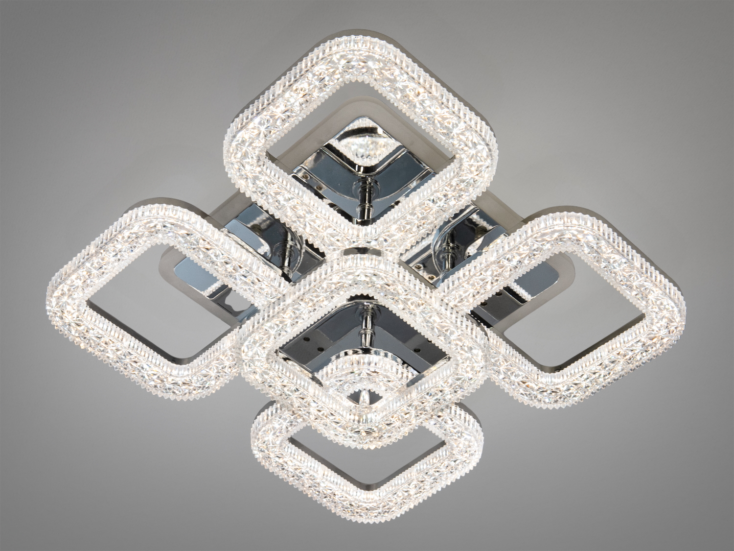 Світлодіодна люстра Diasha Серія Квадрати Хром 60W з пультом