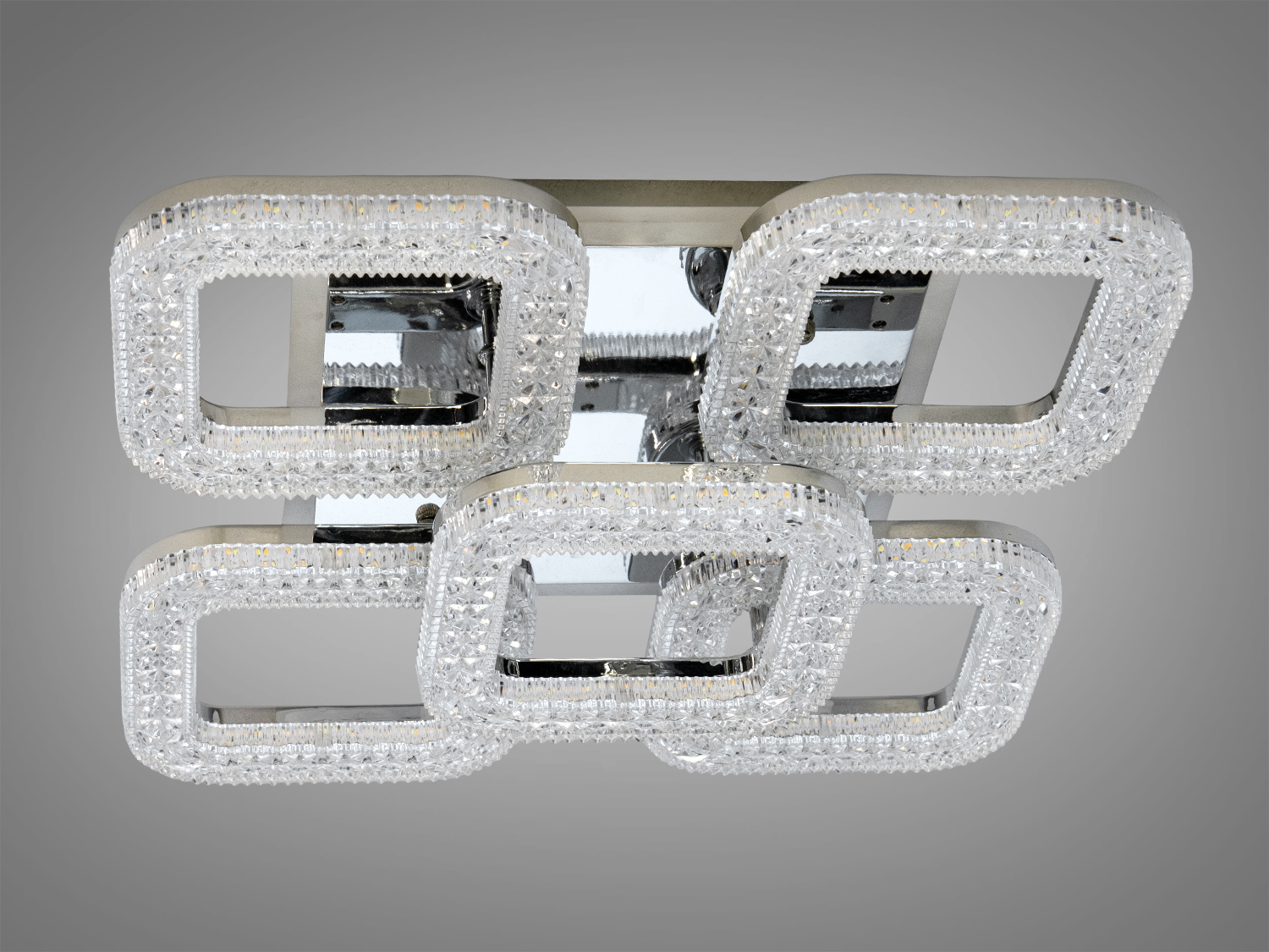 Світлодіодна люстра Diasha Серія Квадрати Хром 60W з пультом