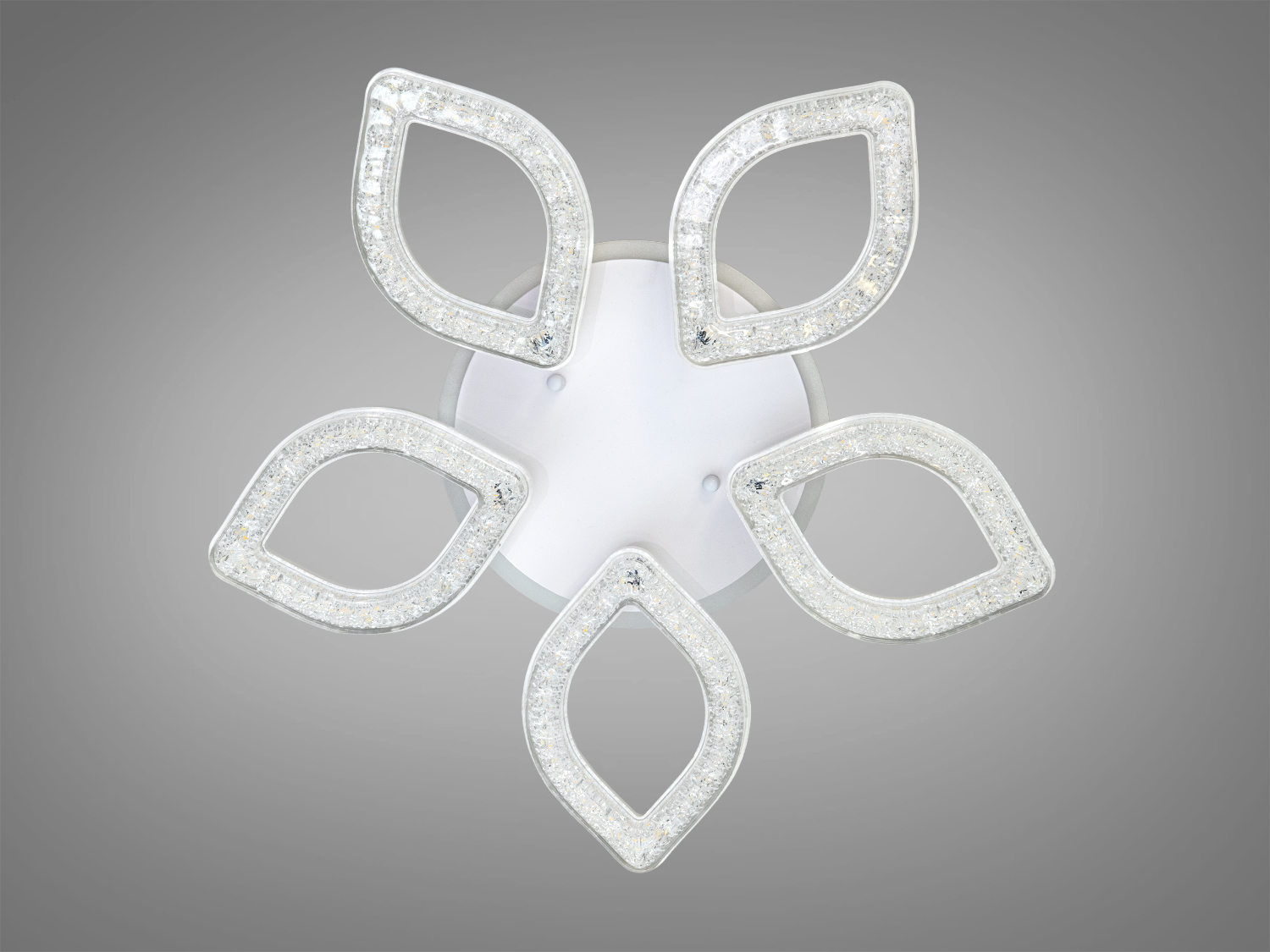 Стельова LED люстра біла 52W пульт димер 5 пелюсток