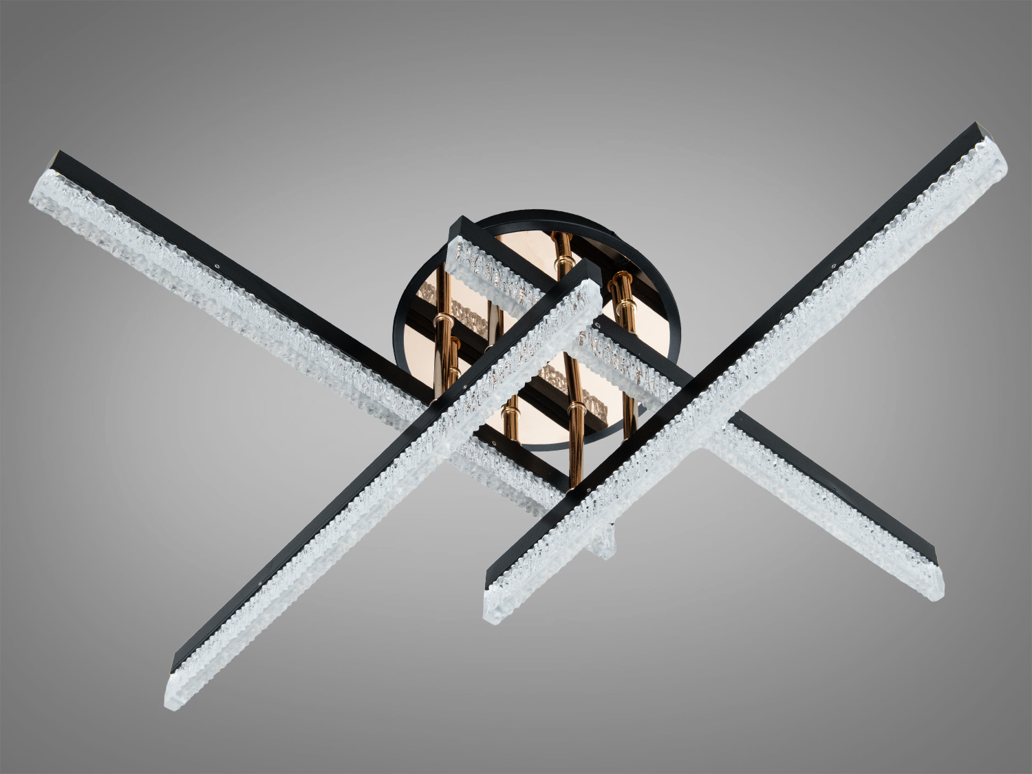 Світлодіодна люстра стельова 42Вт чорна 3 лінії