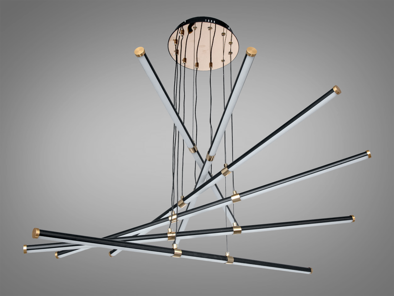 LED підвісна люстра чорна 140Вт 25м²