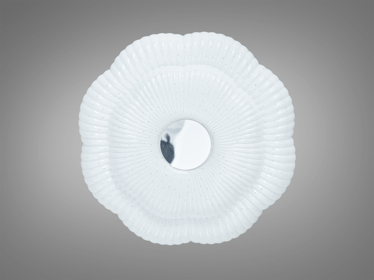 Стельовий світильник у формі квітки з дзеркальним центром, що підходить для сучасного інтер′єру.