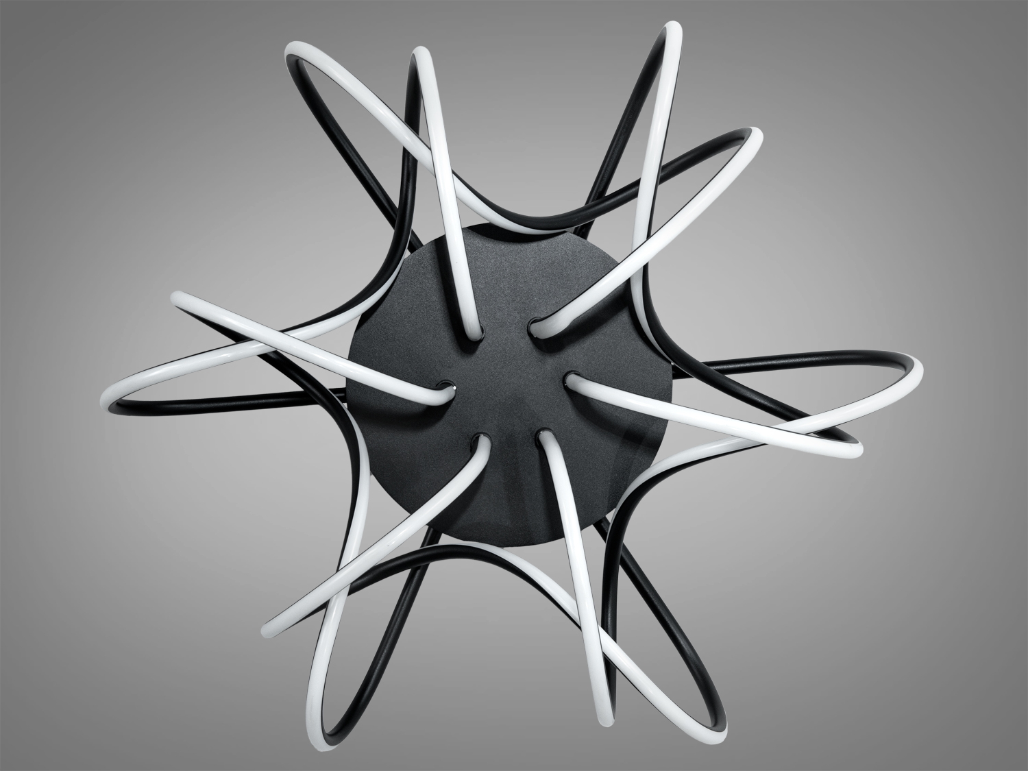 Світлодіодна стельова люстра WG5097 чорна 112 Вт три кольори світла для кімнати до 15 м²