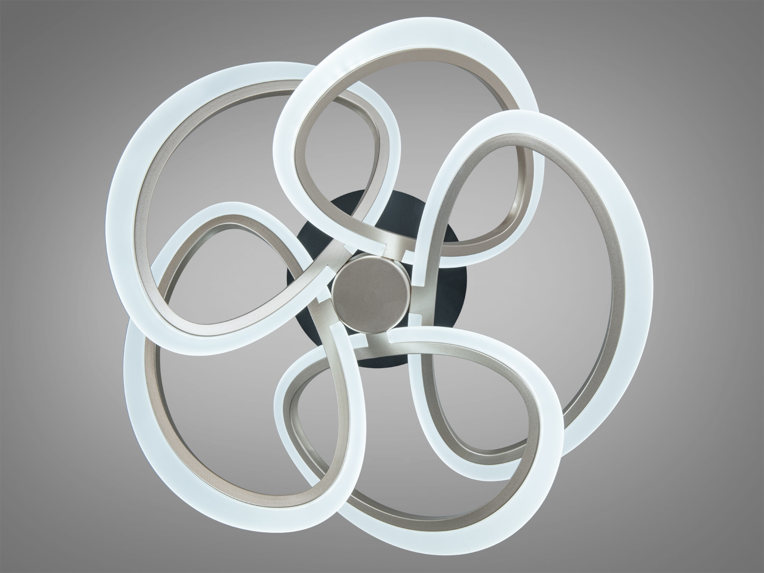 Стельовий світильник у формі квітки з білим підсвічуванням. Ідеальний для освітлення сучасних житлових приміщень.