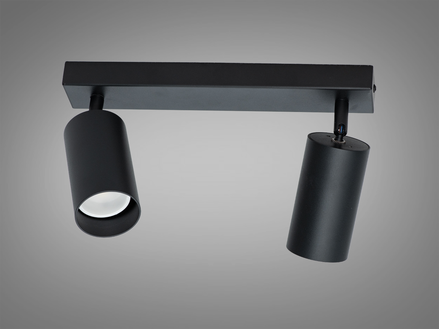 Накладний подвійний спот тубус чорний GU10